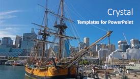  Presentation with maritime - Presentation with sydney-australia-april-2016-view background and a teal colored foreground