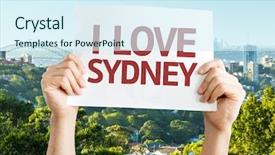  Presentation with sydney harbour bridge - Slide deck consisting of sydney card with harbour bridge background and a cool aqua colored foreground