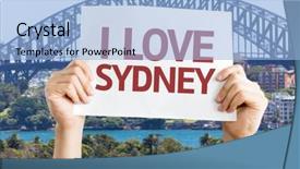  Presentation with sydney harbour bridge - Theme having sydney card with harbour bridge background and a light blue colored foreground