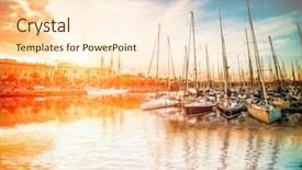  Presentation with sydney - Beautiful slide set featuring sydney harbor - sea bay with yachts backdrop and a cream colored foreground