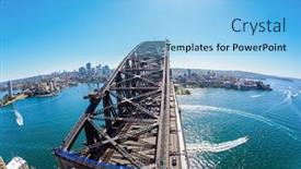  Presentation with sydney - Amazing theme having sydney-harbor-bridge backdrop and a light blue colored foreground