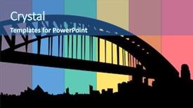  Presentation with sydney harbour bridge - Audience pleasing slide deck consisting of sydney harbour bridge against rainbow backdrop and a  colored foreground