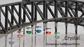  Presentation with sydney harbour bridge - Theme featuring sydney harbour bridge and ferris background and a  colored foreground