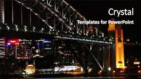 Presentation with sydney harbour bridge - PPT theme having sydney harbour bridge at night background and a black colored foreground
