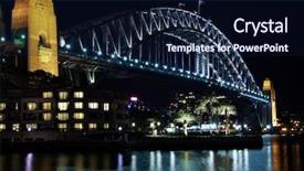  Presentation with sydney harbour bridge - Beautiful PPT theme featuring sydney harbour bridge at night backdrop and a navy blue colored foreground