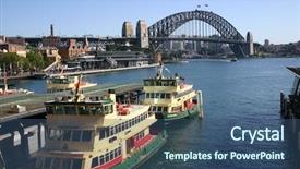  Presentation with sydney harbour bridge - Cool new slides with sydney harbour bridge backdrop and a ocean colored foreground
