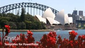  Presentation with sydney harbour bridge - Theme enhanced with sydney-opera-house-and-harbour background and a tawny brown colored foreground