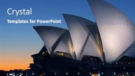  Presentation with sydney - Amazing slides having sydney-opera-house-at-dawn backdrop and a ocean colored foreground