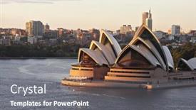  Presentation with sydney - Cool new presentation design with sydney-opera-house backdrop and a gray colored foreground