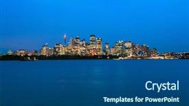  Presentation with sydney - Cool new PPT theme with sydney skyline in the evening backdrop and a ocean colored foreground