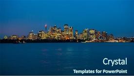  Presentation with sydney - Presentation theme consisting of sydney skyline in the evening background and a ocean colored foreground