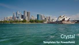 Presentation with sydney - Theme featuring sydney skyline viewed background and a ocean colored foreground