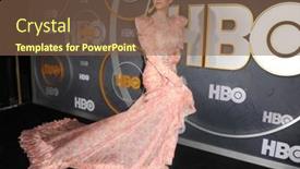  Presentation with sydney - PPT theme with sydney-sweeney-at-the-hbo background and a tawny brown colored foreground