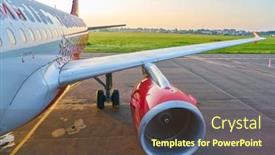  Presentation with airlines - PPT theme enhanced with syktyvkar-russia-circa-august-2017 background and a tawny brown colored foreground