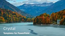  Presentation with dam - Amazing presentation theme having sylvensteinsee-lake-view-from-sylvensteinsee backdrop and a teal colored foreground