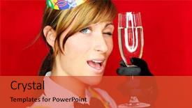  Presentation with party - Slides having sylvester - cheerful lifestyle party celebrating girl background and a red colored foreground