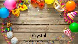  Presentation with colorful birthday frame party - Presentation theme featuring sylvester - colorful birthday or carnival frame background and a coral colored foreground