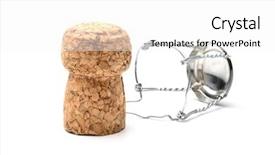  Presentation with cork - Theme having sylvester - cork from champagne bottle isolated background and a white colored foreground