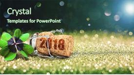  Presentation with new year card - Presentation theme featuring sylvester - happy new year greeting card background and a tawny brown colored foreground