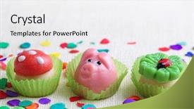  Presentation with mushroom - Cool new theme with sylvester - marzipan pig mushroom and cloverleaf backdrop and a white colored foreground