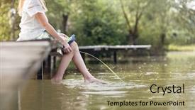  Presentation with low power vlsi - Presentation theme with symbiotic - low section of girl sitting background and a coral colored foreground