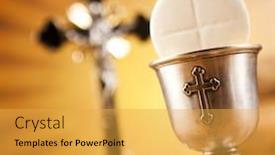  Presentation with christianity - Cool new presentation theme with symbol christianity religion backdrop and a yellow colored foreground