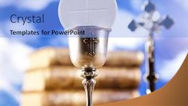  Presentation with christianity - Audience pleasing PPT theme consisting of first communion - symbol christianity religion backdrop and a light blue colored foreground