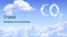  Presentation with co2 - Amazing PPT layouts having symbol co2 from clouds backdrop and a light blue colored foreground