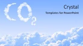  Presentation with co2 - Beautiful presentation theme featuring symbol co2 from clouds backdrop and a light gray colored foreground
