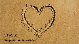  Presentation with sand heart - Cool new PPT theme with  backdrop and a  colored foreground
