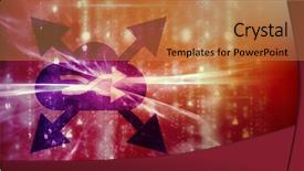  Presentation with veterinary medical symbol illustration caduceus - PPT theme enhanced with symbol in cloud with arrow background and a coral colored foreground