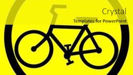  Presentation with bicycle - Theme having symbol-of-bicycle-lane-sign background and a gold colored foreground