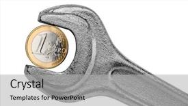  Presentation with euro - PPT theme featuring symbol of configuration european economic background and a light gray colored foreground