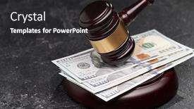 Presentation with court gavel - PPT theme with symbol-of-court-and-justice background and a dark gray colored foreground