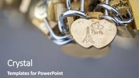  Presentation with paris france - Slide set with symbol of friendship and romance background and a gray colored foreground