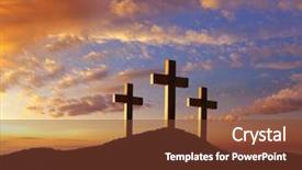  Presentation with crucifixion - Presentation theme having symbol of golgotha in christian background and a tawny brown colored foreground