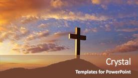  Presentation with crucifixion - Cool new presentation theme with symbol of golgotha in christian backdrop and a tawny brown colored foreground