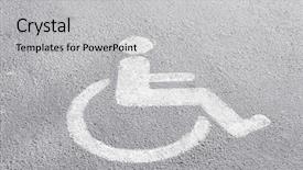  Presentation with compost symbol - Presentation theme consisting of symbol of handicapped on parking background and a light gray colored foreground