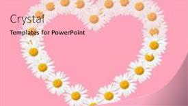  Presentation with heart flowers - Presentation theme featuring symbol-of-heart-made background and a lemonade colored foreground