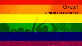  Presentation with rainbow flag - Amazing slide set having symbol of love and tolerance backdrop and a dark gray colored foreground
