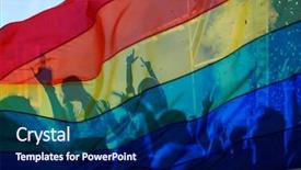  Presentation with rainbow flag - Audience pleasing PPT layouts consisting of symbol of love and tolerance backdrop and a navy blue colored foreground