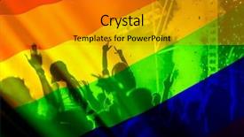  Presentation with rainbow flag - Slide deck featuring symbol of love and tolerance background and a gold colored foreground