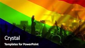  Presentation with rainbow flag - Audience pleasing PPT theme consisting of symbol of love and tolerance backdrop and a black colored foreground