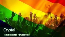  Presentation with rainbow flag - Slide set featuring symbol of love and tolerance background and a forest green colored foreground