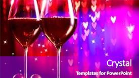  Presentation with gala - Audience pleasing presentation theme consisting of symbol of love gala dinner backdrop and a purple colored foreground
