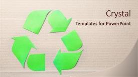  Presentation with recycling - Slides having symbol of recycling on cardboard background and a lemonade colored foreground