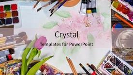  Presentation with paint brush - Slides consisting of symbol of spring discount background and a lemonade colored foreground