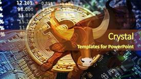  Presentation with stock trading - Theme with symbol of stock market background and a tawny brown colored foreground