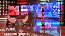  Presentation with stock broker - Cool new presentation design with symbol of stock market backdrop and a tawny brown colored foreground