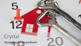  Presentation with real estate purchase - Beautiful theme featuring symbol-of-the-house backdrop and a light gray colored foreground